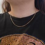 18 Krt. Gouden Venetiaanse schakel ketting | 49 cm, Sieraden, Tassen en Uiterlijk, Kettingen, Ophalen of Verzenden, Gebruikt, Overige kleuren