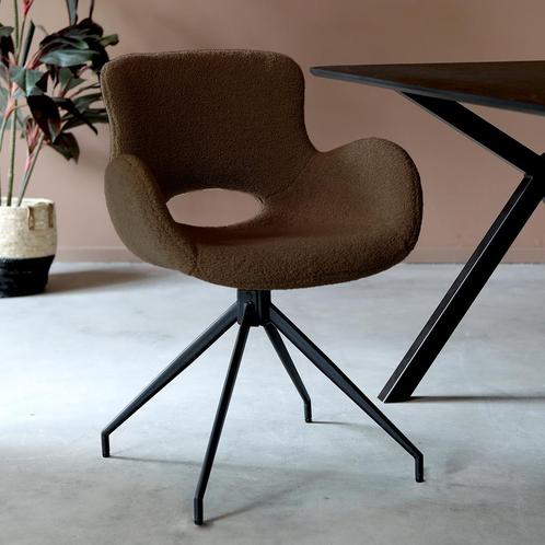 *WOONWINKEL* Tower Living Campo Eetkamerstoel Teddy Donkerbr, Huis en Inrichting, Stoelen, Bruin, Nieuw, Verzenden