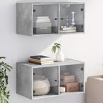 vidaXL Wandkasten met glazen deuren 2 st 68,5x37x35 cm, Verzenden, Nieuw