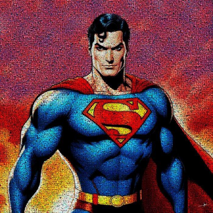 David Law - Crypto Superman VI - Format XL 60x60, Antiek en Kunst, Kunst | Designobjecten