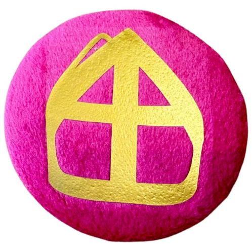 Baretspeld / button Mijter roze, Diversen, Sinterklaas, Nieuw, Ophalen of Verzenden