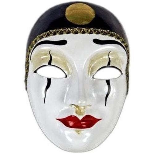 Luxueus Pierrot masker - Venetiaanse maskers, Hobby en Vrije tijd, Feestartikelen, Verzenden