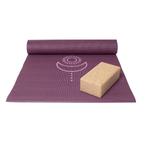 Basispakket yogamat en blok - balance donkerpaars, Nieuw, Verzenden