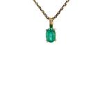 Gouden solitair hanger met smaragd 14 karaat* Nieuw, Sieraden, Tassen en Uiterlijk, Kettinghangers, Verzenden, Zo goed als nieuw
