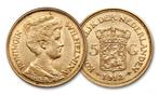 Enige Gouden Wilhelmina 5 Gulden munt  1912, Verzenden