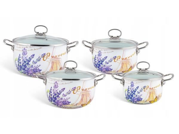 Veiling - Edenberg PannenSet 8 Delig - Emaille - Met Glazen, Huis en Inrichting, Keuken | Potten en Pannen