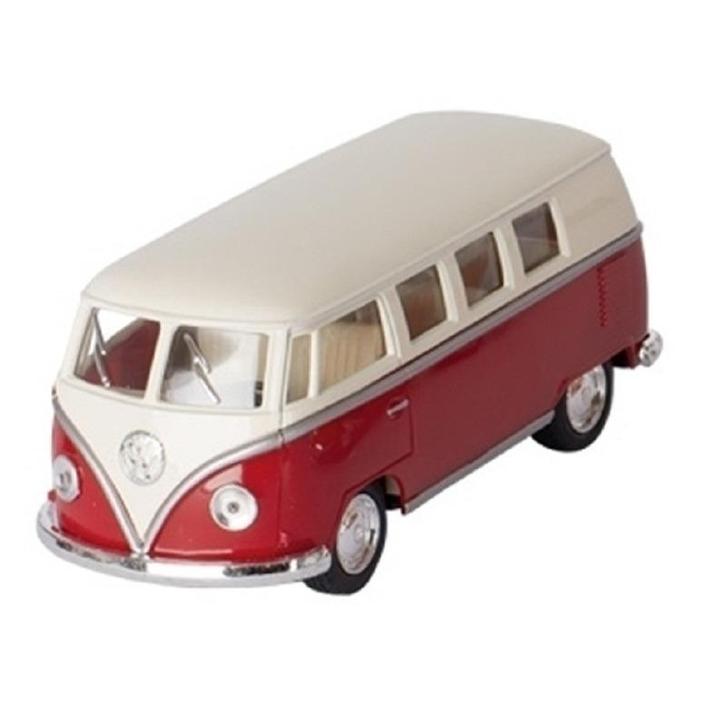 Modelauto Volkswagen T1 rood/wit 13,5 cm - Modelauto, Hobby en Vrije tijd, Modelauto's | Overige schalen, Verzenden