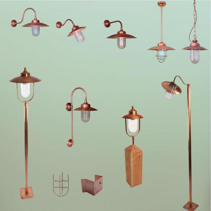 Koperen Boerderij- &amp; Stallampen, Tuin en Terras, Buitenverlichting, Waterbestendig, Netvoeding, Minder dan 50 watt, Nieuw
