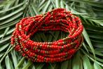 Waist Beads / Afrikaanse Heupketting - EBO - Rood / goud (el, Ophalen of Verzenden, Nieuw