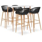 vidaXL 5-delige Barset wit en zwart, Verzenden, Nieuw