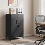 Zwarte Metalen Opbergkast met 2 Deuren en Verstelbare Plank, Verzenden, Nieuw in verpakking