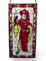 Antiek Glas-in-loodraam - Fire painted window - 1950-1960