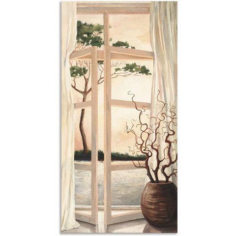 Artland Artprint Vensterbeeld Toscaanse zonsondergang, Huis en Inrichting, Woonaccessoires | Schilderijen, Tekeningen en Foto's