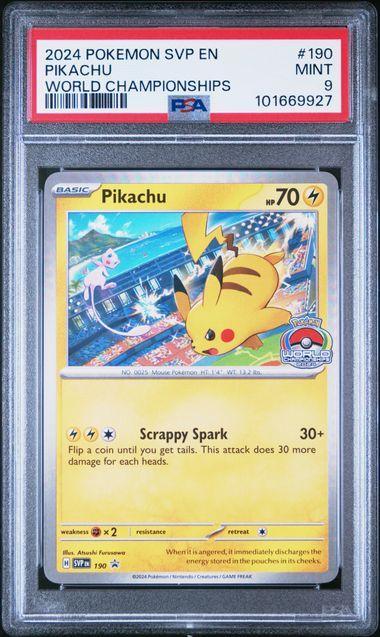 PSA 9 | Pikachu World Championshiops | SV Black Star Promo, Hobby en Vrije tijd, Verzamelkaartspellen | Pokémon, Ophalen of Verzenden