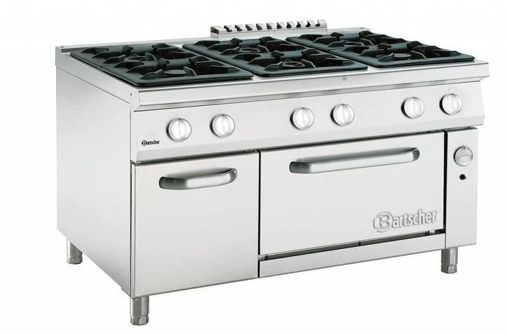 Bartscher Gasfornuis met gasoven | 6-pits, Zakelijke goederen, Horeca | Keukenapparatuur, Verzenden