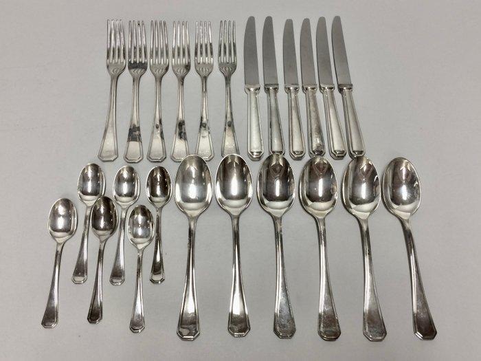 Bestekset (24) - Verzilverd bestek in strakke Art Deco, Antiek en Kunst, Antiek | Meubels | Tafels