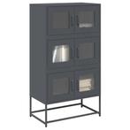 vidaXL buffetkast 68x39x123 cm staal antracietkleurig, Huis en Inrichting, Kasten | Buffetkasten, Verzenden, Nieuw, Metaal