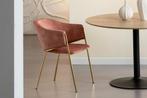 Design Stoel NOBLESSE rosé fluweel goud verchroomd metalen, Huis en Inrichting, Stoelen, Ophalen of Verzenden, Nieuw