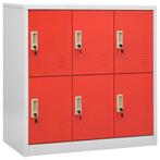 vidaXL Lockerkast 90x45x92,5 cm staal lichtgrijs en rood, Huis en Inrichting, Verzenden, Nieuw