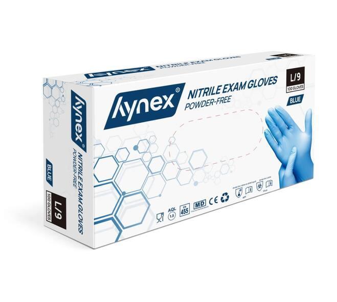 Hynex handschoen nitril PF blauw maat L - 100 stuks, Huis en Inrichting, Schoonmaakartikelen, Verzenden