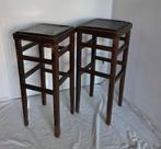 Stoel - Hout - Twee vintage houten barkrukken, Antiek en Kunst