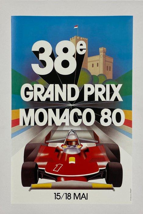 Jacques Grognet - 38° Gran Prix Monaco 80 - 15/18 MAI (linen, Antiek en Kunst, Kunst | Tekeningen en Foto's