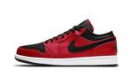 Air Jordan 1 Low Reverse Bred Pebbled Swoosh - maat 43, Verzenden, Nieuw, Sneakers of Gympen, ["Nike Air Jordan","Jordan","Nike","Air Jordan","Nike Air"]