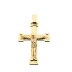 Gouden hanger van kruis met corpus (religieus, kruis hanger), Overige merken, Goud, Gebruikt, Ophalen of Verzenden