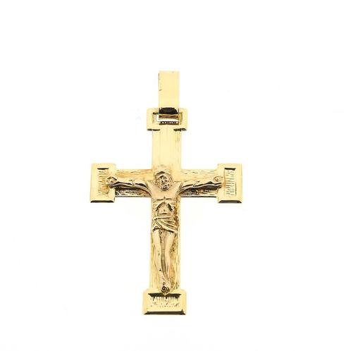 Gouden hanger van kruis met corpus (religieus, kruis hanger), Sieraden, Tassen en Uiterlijk, Bedels, Gebruikt, Overige merken