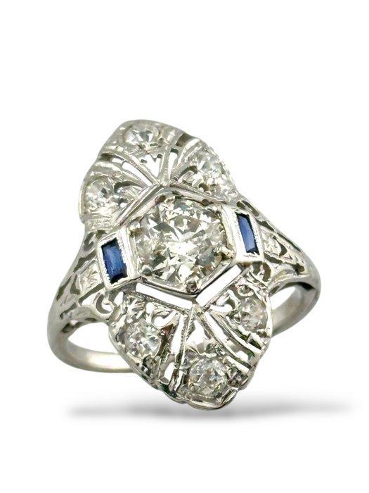 Ring - 18 karaat Witgoud, Art Deco 18K witgouden ring met, Sieraden, Tassen en Uiterlijk, Ringen