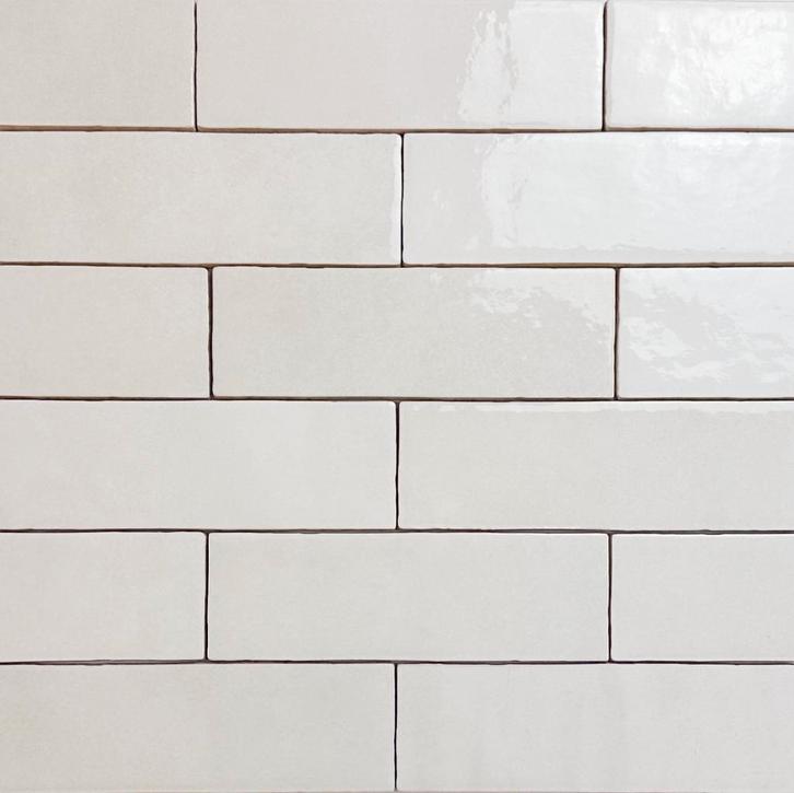 Equipe wandtegel artisan white 6,5x20 random wit glans, Doe-het-zelf en Verbouw, Tegels, Wandtegels, Nieuw, 10 m² of meer, Keramiek