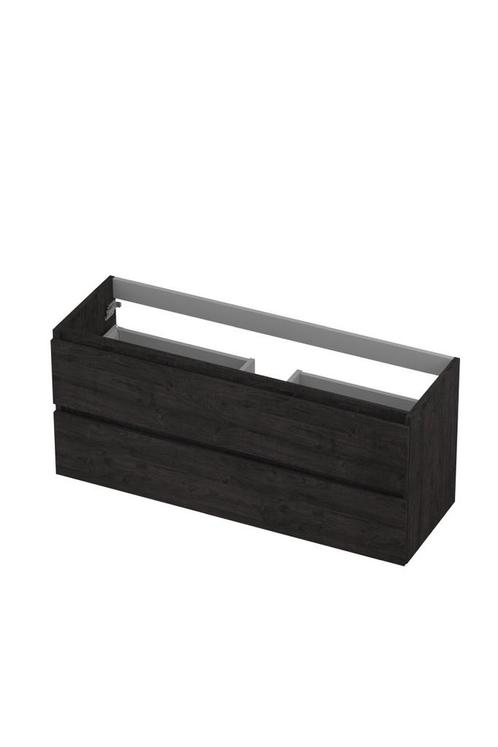 Onderkast INK 2 laden greeploos met houten keerlijst 120 cm, Doe-het-zelf en Verbouw, Sanitair, Bad, Nieuw, Ophalen of Verzenden