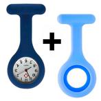 Fako® - Verpleegstershorloge - Siliconen Duo - Blauw, Verzenden, Nieuw