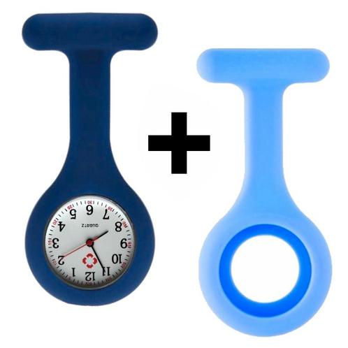 Fako® - Verpleegstershorloge - Siliconen Duo - Blauw, Sieraden, Tassen en Uiterlijk, Horloges | Dames, Verzenden