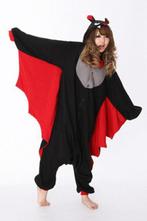 Onesie Vleermuis Pak M-L Vleermuispak Kostuum Zwart Rood Bat, Nieuw, Maat 48/50 (M), Ophalen of Verzenden, Halloween