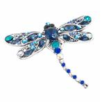 Fako Bijoux - Broche - Libelle - 55x50mm - Blauw, Sieraden, Tassen en Uiterlijk, Broches, Verzenden, Nieuw