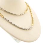 Exclusief bicolor gouden fantasie schakel ketting | 80 cm, Ophalen of Verzenden, Gebruikt, Overige kleuren, Goud