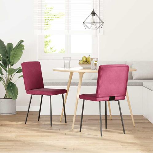 vidaXL Eetkamerstoelen 2 st fluweel wijnrood, Huis en Inrichting, Stoelen, Rood, Nieuw, Verzenden