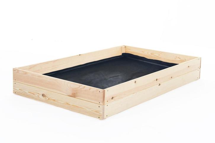 Moestuinbak - kweekbak - 120x80x18 cm - hout - met gronddoek, Tuin en Terras, Kweekspullen, Nieuw, Ophalen of Verzenden