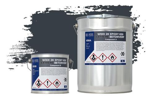Wixx 2K Epoxy 650 Extreme Betoncoating RAL 7016 |, Doe-het-zelf en Verbouw, Verf, Beits en Lak, Verf, Grijs, Nieuw, 5 tot 10 liter