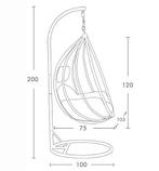 Tuin Hangstoel XL Grijs | Staal/PVC | OP=OP, Nieuw, Ophalen of Verzenden, Met standaard, Eenpersoons