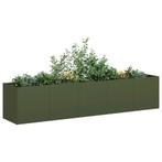 vidaXL Plantenbak 200x40x40 cm koudgewalst staal olijfgroen, Verzenden, Nieuw, Metaal