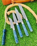 Gold Deer - 5 Piece professional knives set - Hammered Steel