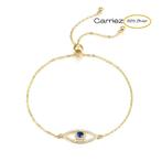 925 zilveren slider armbandje met een evil eye in goud of zi, Sieraden, Tassen en Uiterlijk, Verzenden, Nieuw, Zilver