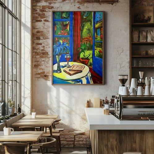 E. García - UNA COPA DE VINO AL JARDÍN XL (NO RESERVE), Antiek en Kunst, Kunst | Schilderijen | Modern