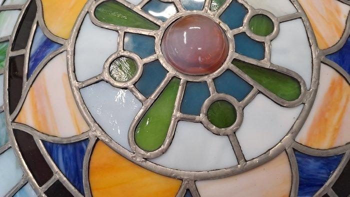Plafondlamp - Glas-in-lood - loodglasmozaïek, Antiek en Kunst, Curiosa en Brocante