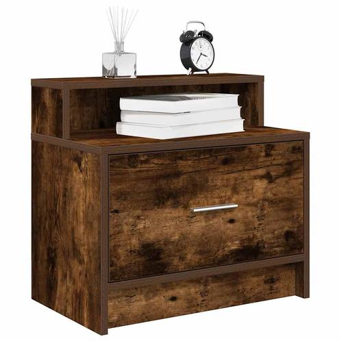 vidaXL Nachtkastje met lade 51x31x47 cm gerookt eikenkleurig, Huis en Inrichting, Slaapkamer | Nachtkastjes, Nieuw, Hout, Verzenden