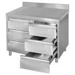 GGM Gastro | Ladekast PREMIUM met 6 laden & achterwand - |, Verzenden, Nieuw in verpakking, RVS Meubilair