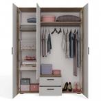 Kledingkast creme 150x55x200 2 lades (Kledingkasten), Huis en Inrichting, Kasten | Kledingkasten, Verzenden, Nieuw, Overige houtsoorten