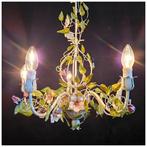 Kroonluchter - Smeedijzer - Smeedijzeren bloemenkroonluchter, Antiek en Kunst, Curiosa en Brocante